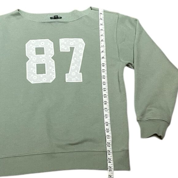 Wild Fable Women's Off-Shoulder Green Sweatshirt, Size XS, NWT - Picture 7 of 9